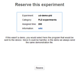 Access to experiment 
